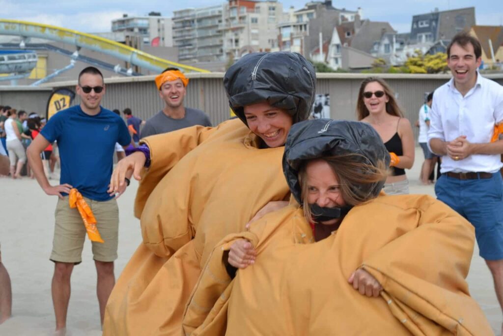 Les "Sumos" pendant une activité team building Olympiade 2ISD
